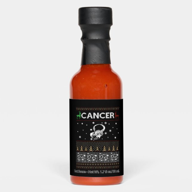 Cancer Christmas Ugly Sweater Hot Sauces (Front)