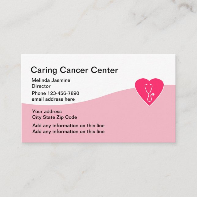 Cancer Clinic Medical Center Business Card (Front)