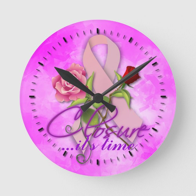 Cancer - Closure...it's time Round Clock (Front)