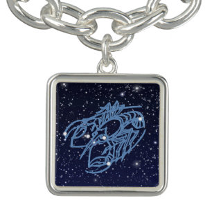 Cancer Constellation and Zodiac Sign with Stars Bracelet
