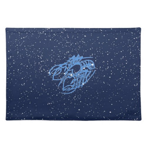 Cancer Constellation and Zodiac Sign with Stars Cloth Placemat