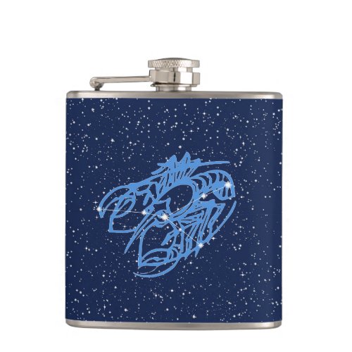 Cancer Constellation and Zodiac Sign with Stars Flask