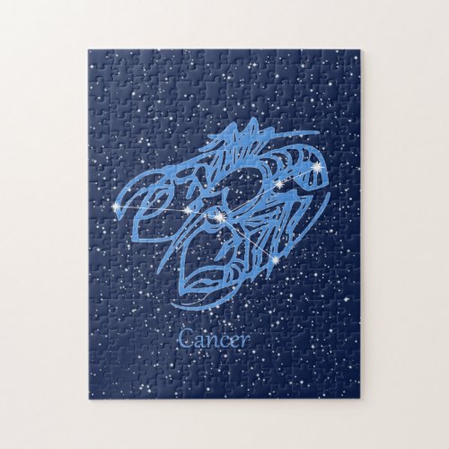 Cancer Constellation and Zodiac Sign with Stars Jigsaw Puzzle