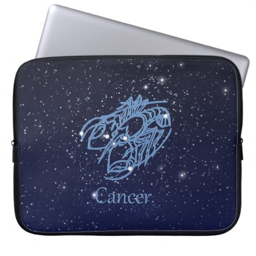 Cancer Constellation and Zodiac Sign with Stars Laptop Sleeve