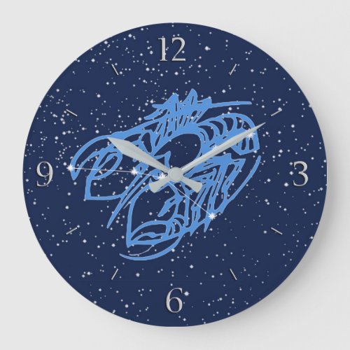 Cancer Constellation and Zodiac Sign with Stars Large Clock