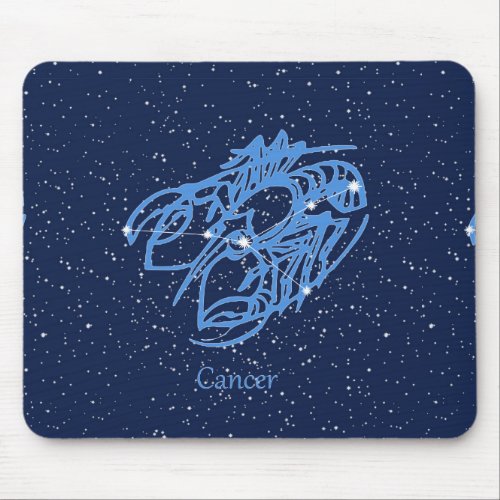 Cancer Constellation and Zodiac Sign with Stars Mouse Pad