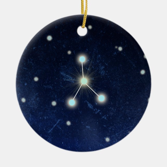 Cancer Constellation | Custom Name Ceramic Ornament (Front)