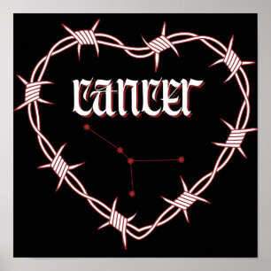 Cancer Constellation Gothic Dark Celestial Art Poster