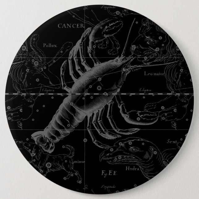 Cancer Constellation Hevelius 1690 Decor Button (Front)