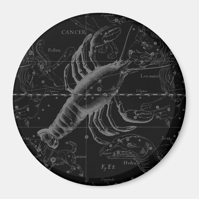 Cancer Constellation Hevelius 1690 Decor Magnet (Front)