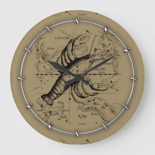 Cancer Constellation Hevelius 1690 Engaving Large Clock