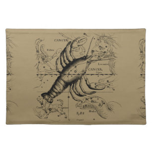 Cancer Constellation Hevelius 1690 Engaving Placemat