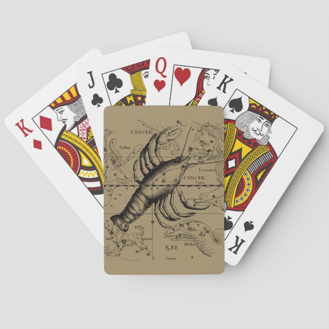 Cancer Constellation Hevelius 1690 Engaving Poker Cards (Back)