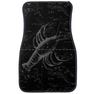 Cancer Constellation Map Black Hevelius circa 1690 Car Mat