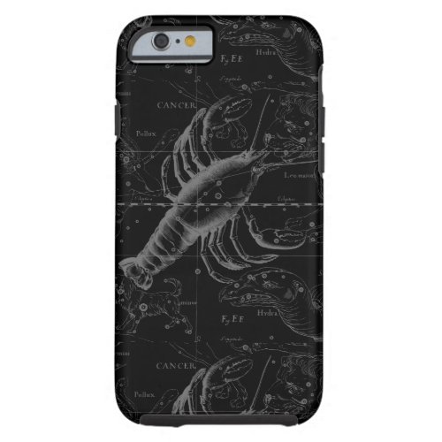 Cancer Constellation Map Black Hevelius circa 1690 Tough iPhone 6 Case