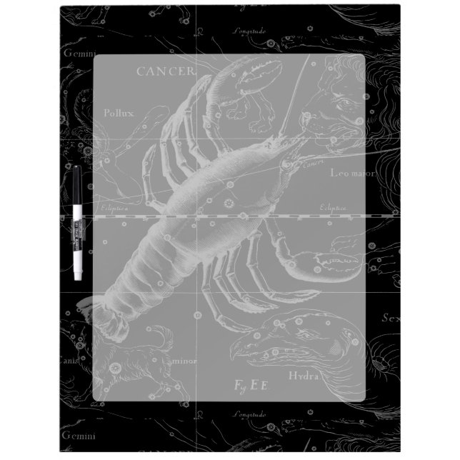 Cancer Constellation Vintage Engraving Hevelius Dry-Erase Board (Front)