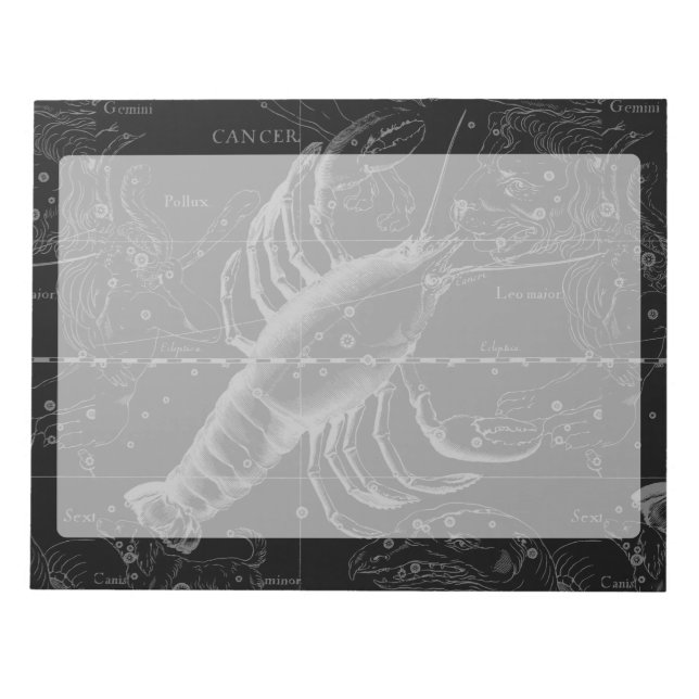 Cancer Constellation Vintage Engraving Hevelius Notepad (Front)