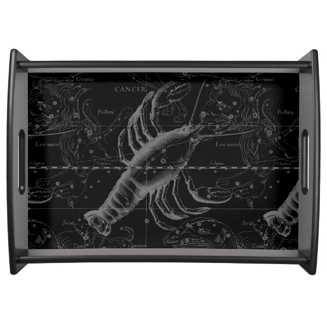 Cancer Constellation Vintage Engraving Hevelius Serving Tray (Front)