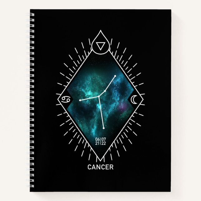 Cancer Constellation & Zodiac Symbol Notebook (Front)