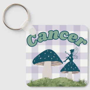 Cancer Cottagecore Aesthetic Fairy Mushroom Design Keychain