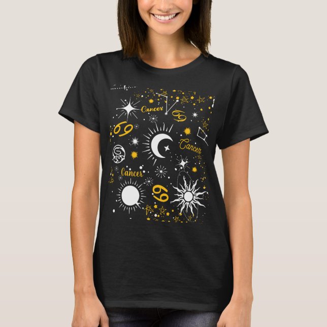 Cancer crab astrology birth sign zodiac horoscope T-Shirt (Front)