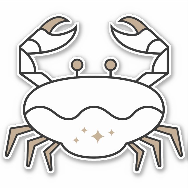 Cancer Crab black astrological symbol water sign  Sticker (Front)
