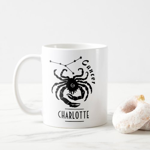 Cancer Crab Constellation Custom Name Birthday Coffee Mug