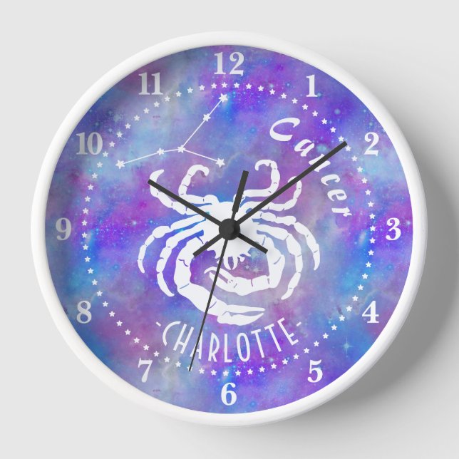 Cancer Crab Constellation Stars Name Birthday Gift Clock (Front)