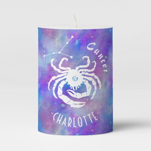 Cancer Crab Constellation Stars Name Birthday Gift Pillar Candle