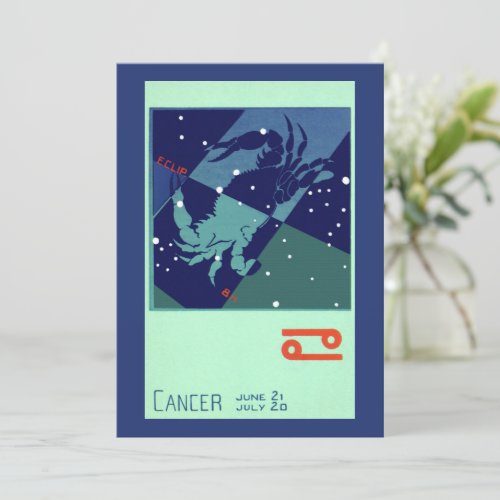 Cancer Crab Constellation Vintage Zodiac Astrology