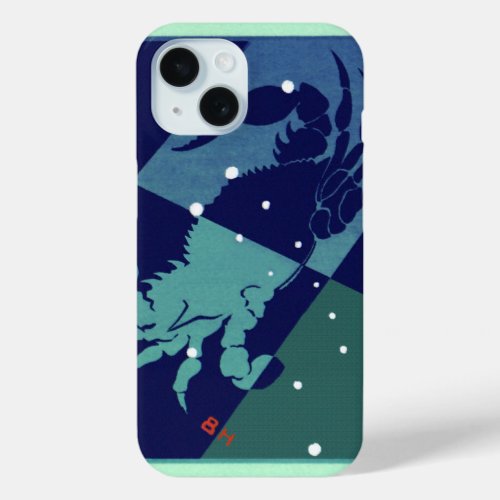 Cancer Crab Constellation Vintage Zodiac Astrology iPhone 15 Case