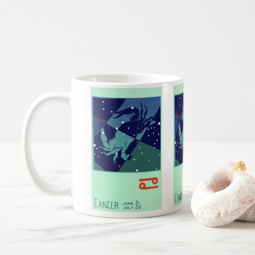 Cancer Crab Constellation Vintage Zodiac Astrology Coffee Mug