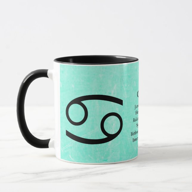 Cancer Crab Symbol Purple Horoscope Coffee Mug (Left)