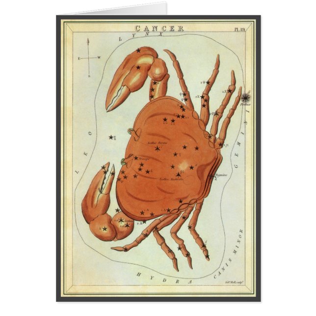 Cancer Crab Vintage Constellation, Urania's Mirror (Front)