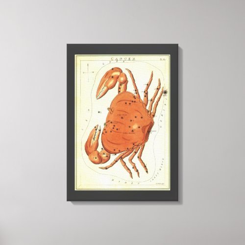 Cancer Crab Vintage Constellation Uranias Mirror Canvas Print