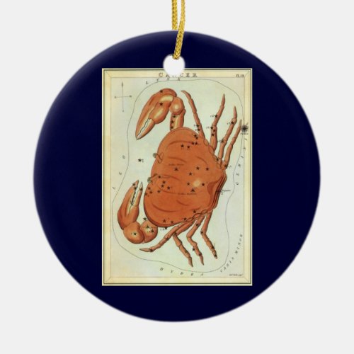 Cancer Crab Vintage Constellation Uranias Mirror Ceramic Ornament