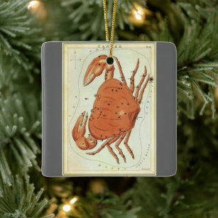 Cancer Crab Vintage Constellation, Urania's Mirror Ceramic Ornament
