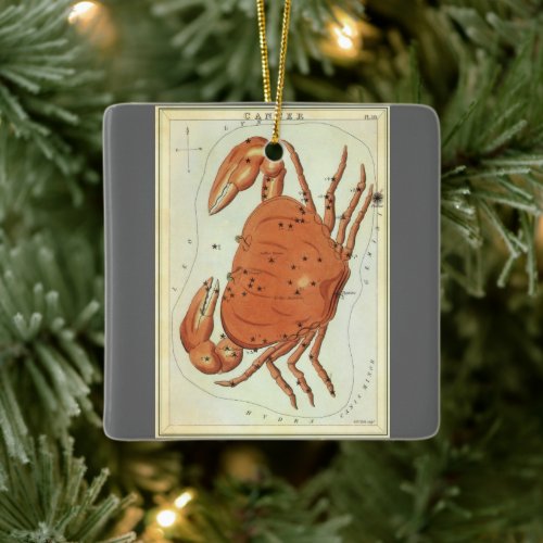 Cancer Crab Vintage Constellation Uranias Mirror Ceramic Ornament