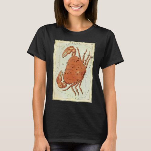 Cancer Crab Vintage Constellation Uranias Mirror T_Shirt
