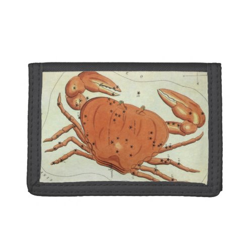 Cancer Crab Vintage Constellation Uranias Mirror Trifold Wallet