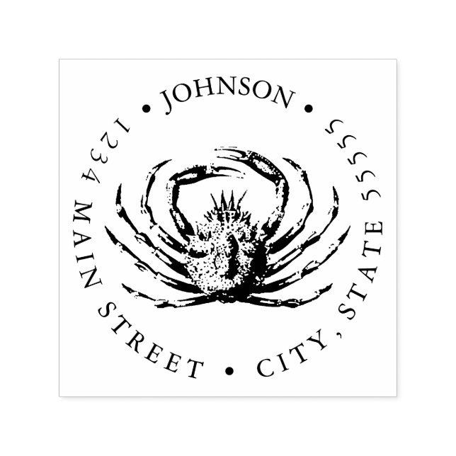 Cancer Crab with Claws Return Label Self-inking Stamp (Design)