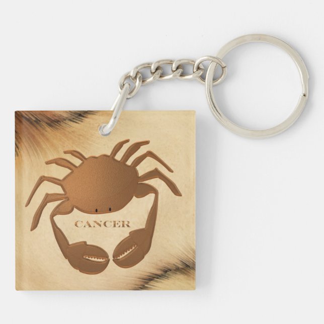 Cancer Crab Zodiac Keychain (Back)