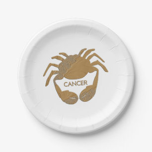 Cancer Crab Zodiac Paper Plates