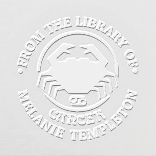 Cancer Crab Zodiac Sign “From the library of”  Embosser