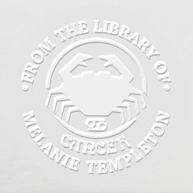 Cancer Crab Zodiac Sign “From the library of”  Embosser (Design)