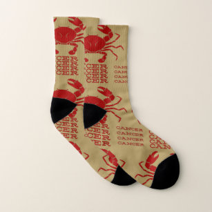 Cancer Crab Zodiac Signs Golden All-Over-Print Socks