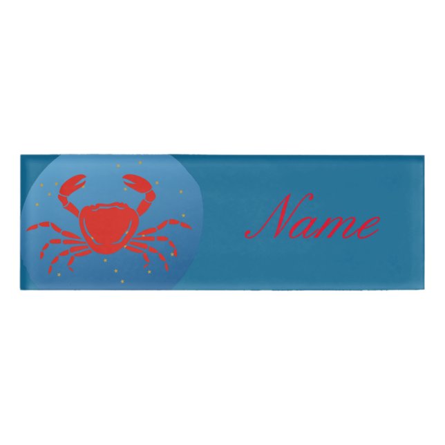 Cancer Crab Zodiac Thunder_Cove Name Tag (Front)