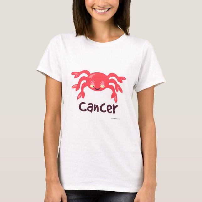 Cancer Cute Crab astrology Cartoon Symbol T-Shirt (Front)