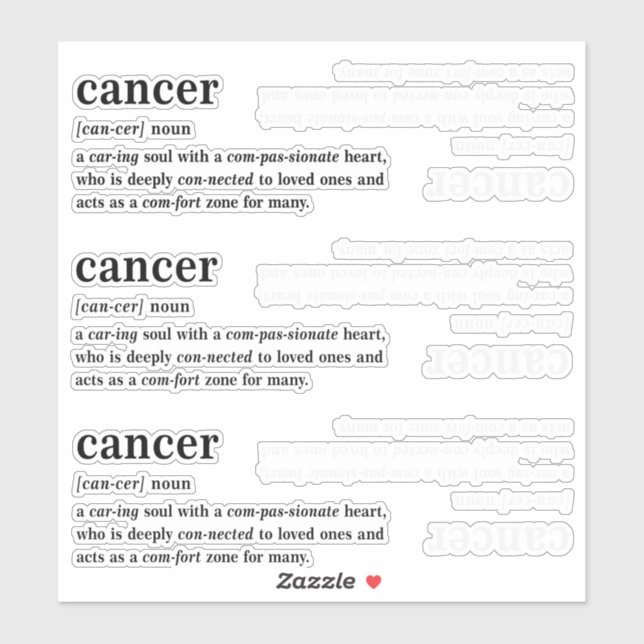 Cancer Definition Aesthetic Astrology Gift Sticker (Sheet)