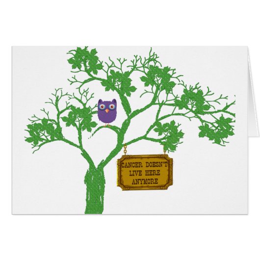 Cancer Doesn't Live Here Tree Owl Cards (Front Horizontal)